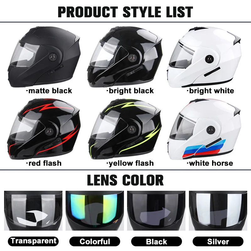 Generic Uchoose Dot Certification Motorcycle Helmet Double Lens Cross