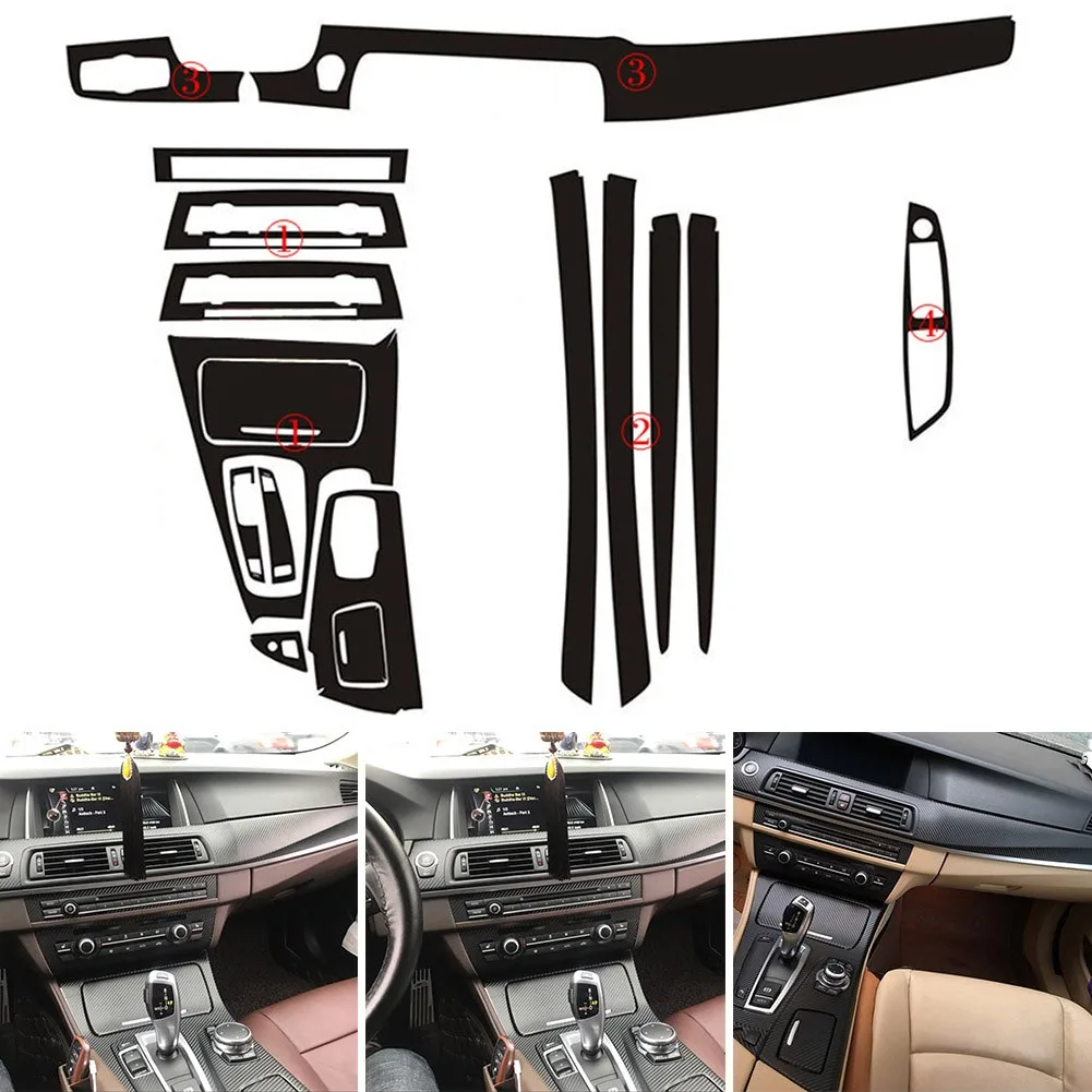 

For BMW Car Trim Carbon Fiber Texture Air Vent Outlet A/C Frame For 528Li F10 F18 11-17 Gear Shift Panel Cover Trim