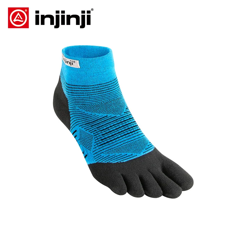 Injinji Five-finger Socks Low-thin Running Blister Prevention Stockings Coolmax Men Quick-drying Solid Color Cycling Sports running socks