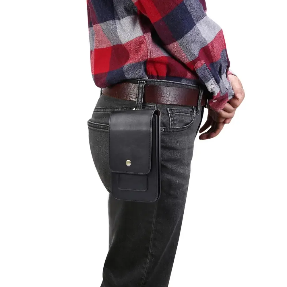 Pu Leather Phone Pouch Case For Samsung Galaxy S23 S22 S21 Ultra iPhone 14 13 12 11 Pro XS Max Waist Bag Holster Belt Clip Cover