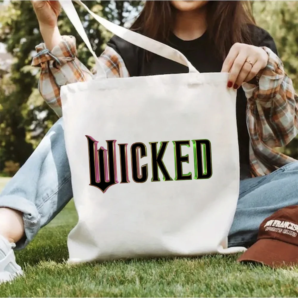Movie Wicked Canvas Bag Women Shopper Handbags Reusable Shoulder Tote Bag shopping bag tote bags canvas bag canvas bags