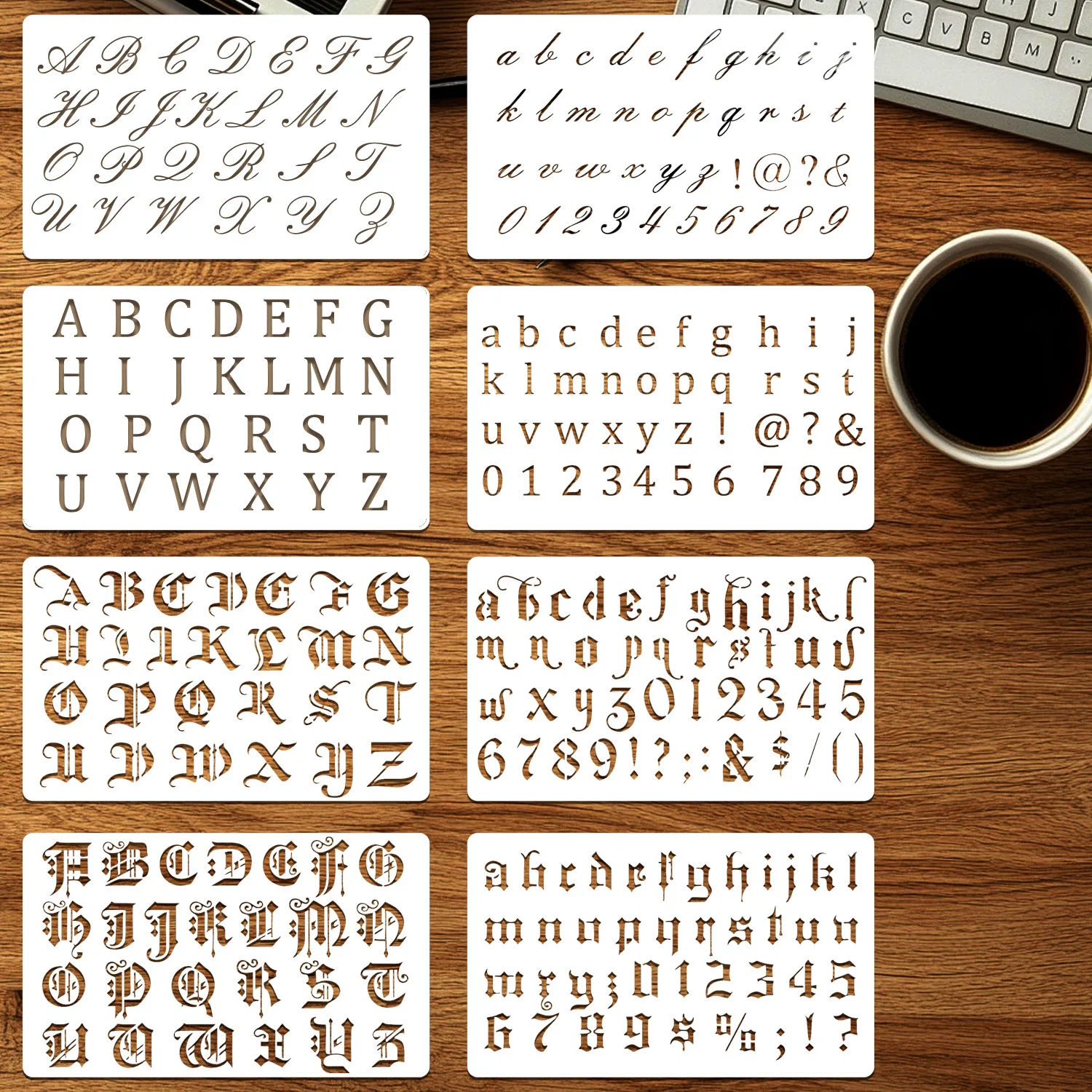 Reusable Calligraphy Stencil Set 1