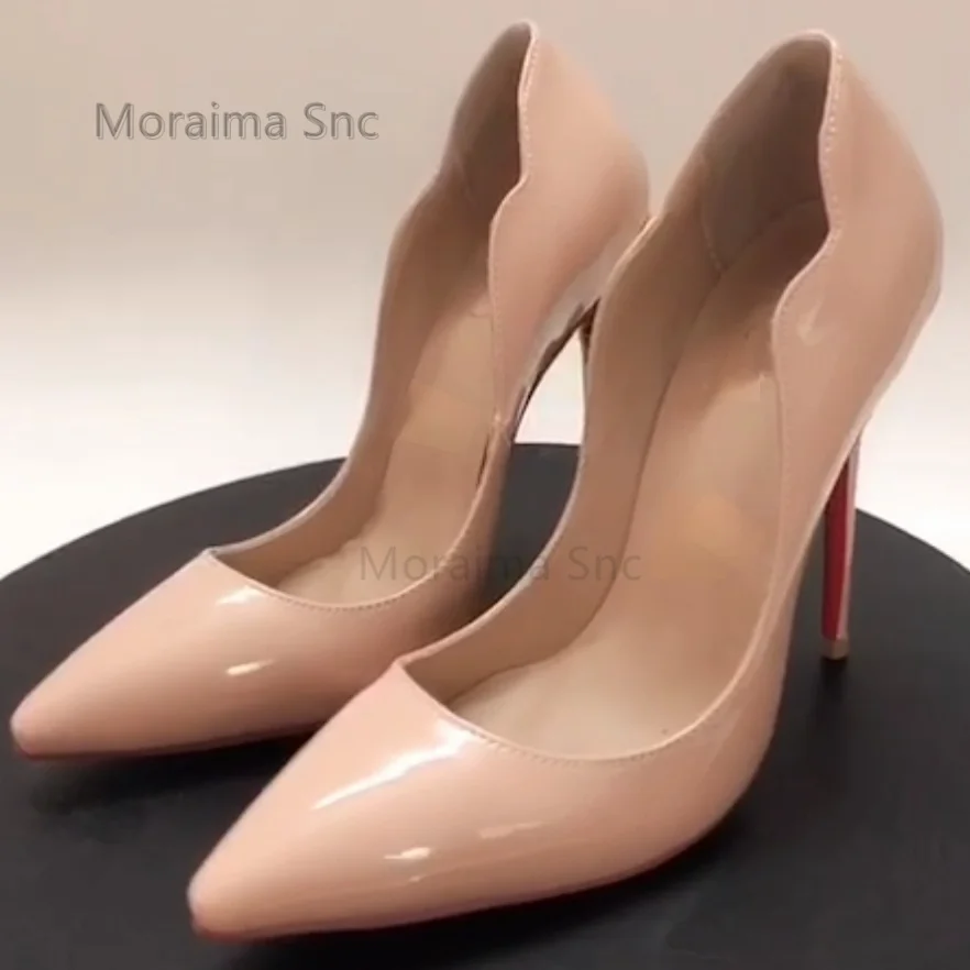 Women Sexy High Heels Wavy Side Stiletto Pumps Dress Red Black Silver Hollow Pointed Toe Spring Catwalk Mcasual Hot Chick Shoes 2
