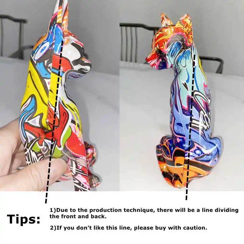 Estatua Grande De Bulldog Inglés Pop Art - Resina Multicolor, 50x20x34 Cm, Para Interior O Exterior