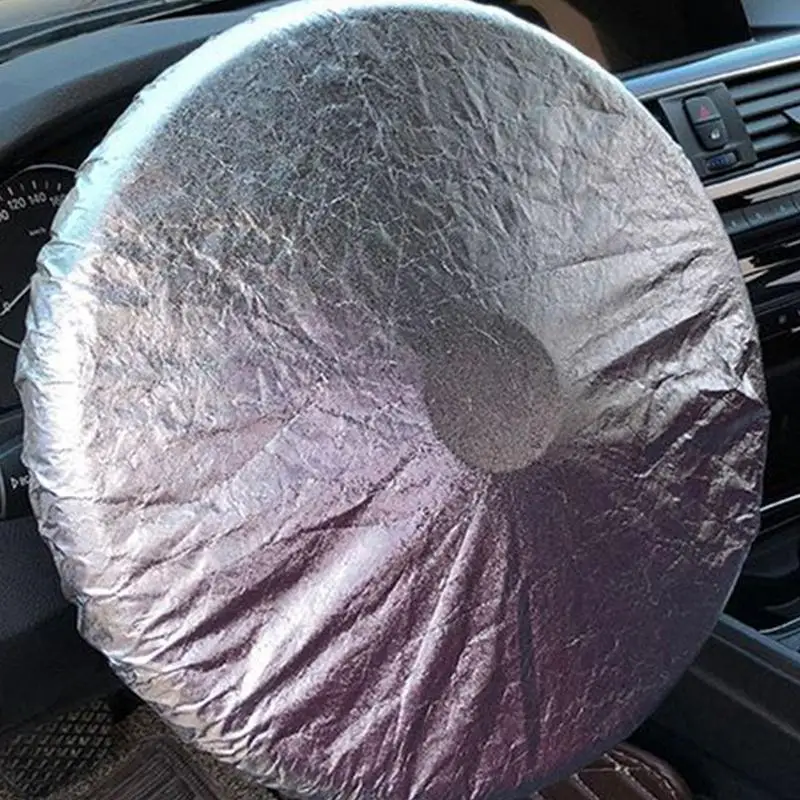 Car Steering Wheel Sun Block Silver Coated Cloth Sun Shade Cover Auto Steering Wheel Sheath Sunscreen Insulation Accessories