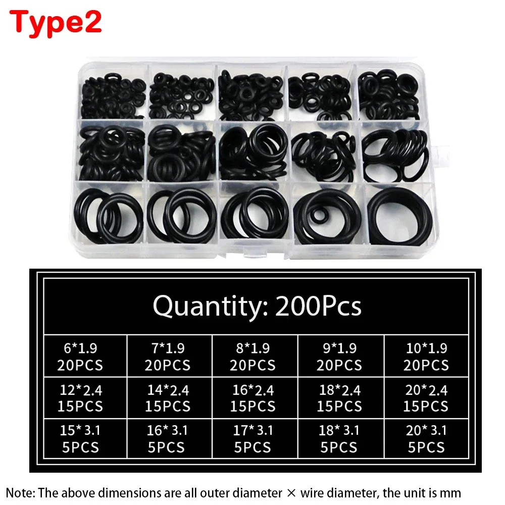 Kit Assortimento O-Ring In Gomma Nitrilica, Guarnizioni Alta Pressione Per Riparazioni
