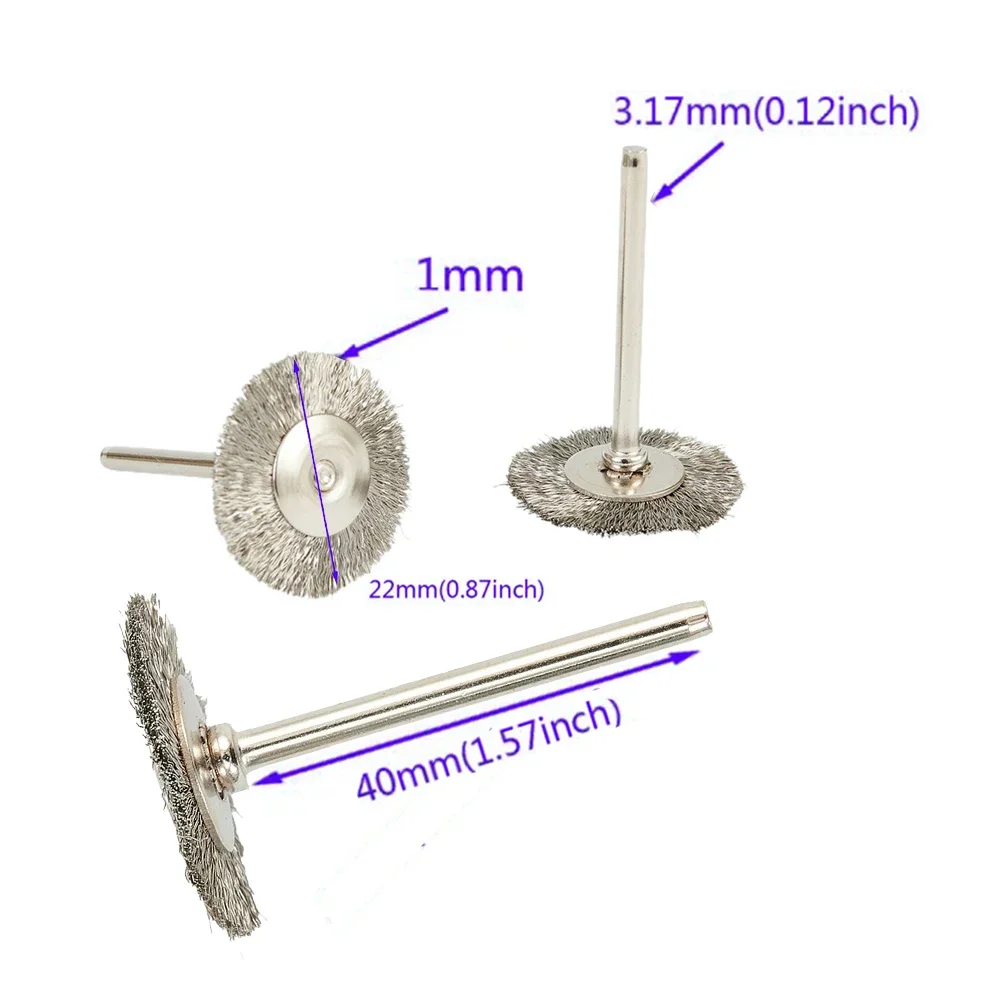 20Pcs 22mm Steel Wire Wheel Brushes for Metal Rust Removal Polishing Brush Steel Cutting Rotary Brush for Drill Rotary Tool