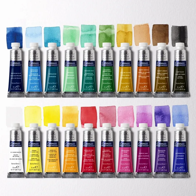 Winsor & newton-ぴったりのテキスト,水彩絵の具のセット,10/20