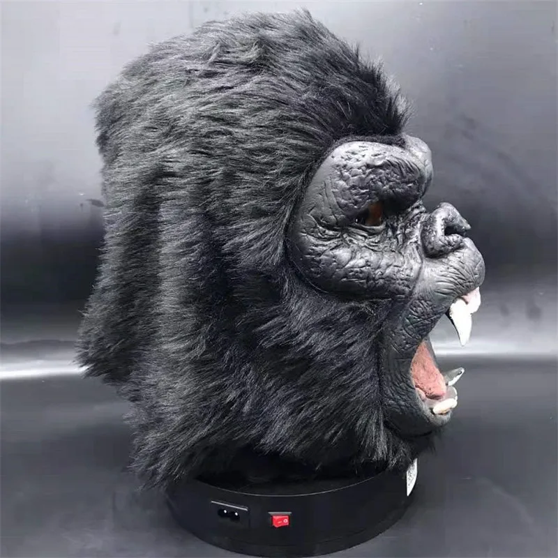 Planet Orangutan scimpanzé maschera con cappuccio scimmia lattice maschera animale spaventoso Halloween cosplay adulto scimmia testa maschera da gioco