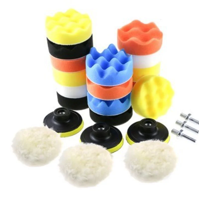 1set 3 Inch Car Polishing Discs Selfadhesive Buffing Waxing Sponge Machine Wax Pad Removes