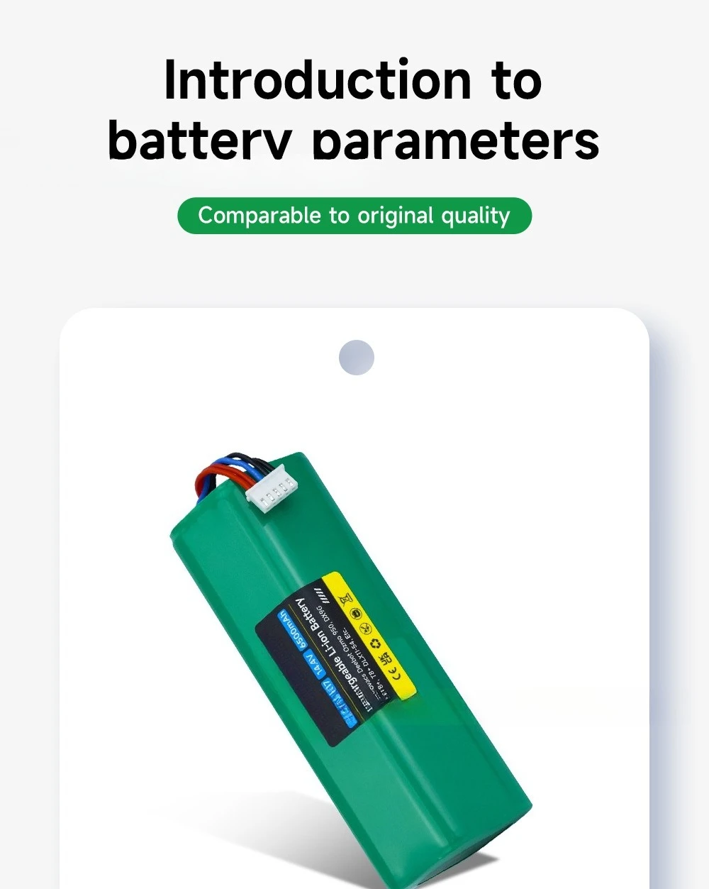 14.4V 6500mAh for Ecovacs T5 T8 T9 X1 950 DX93 DX96 DLX11 Robotic Vacuum Battery