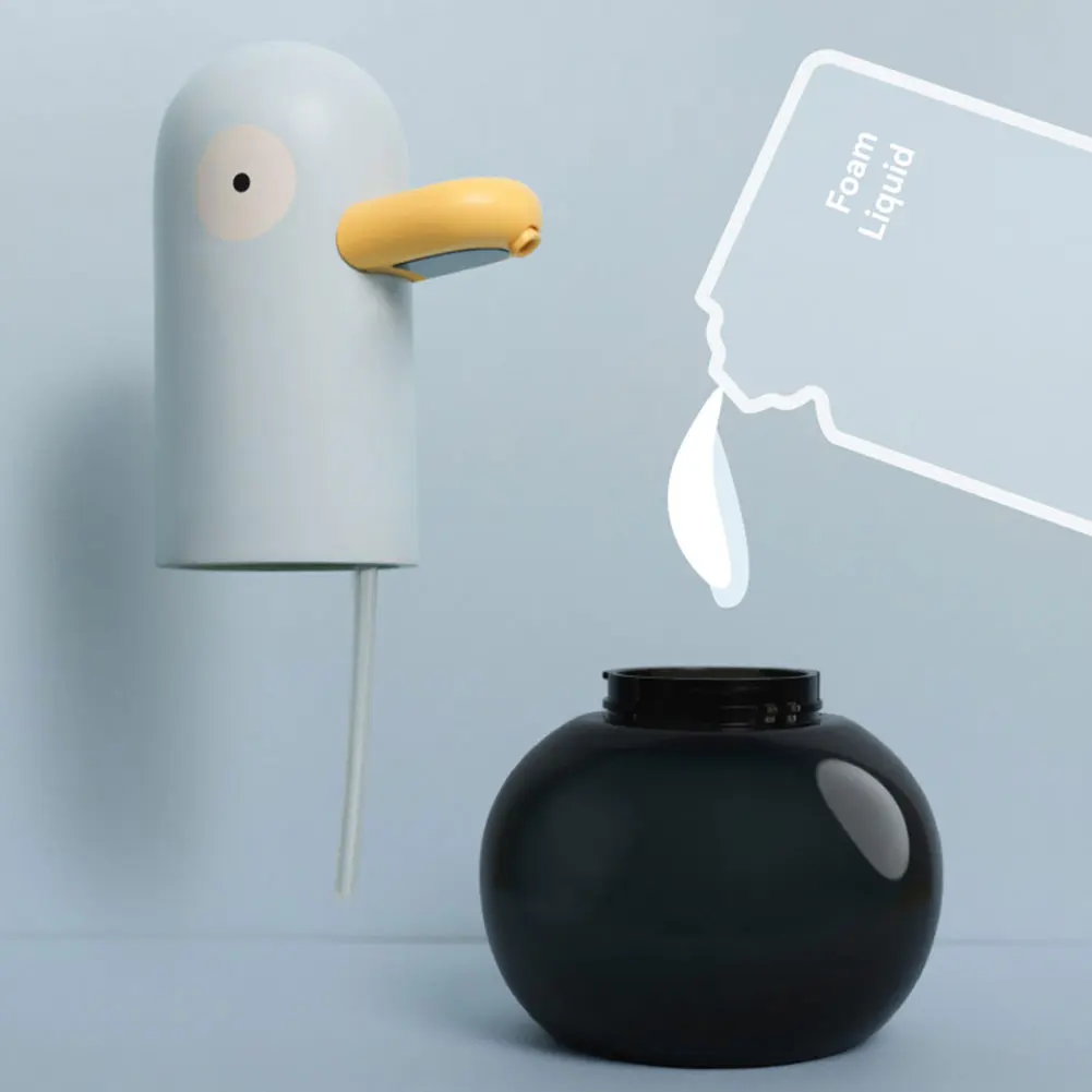 420ml Smart Soap Dispenser Touchless Motion Sensor Electric Washing Hand Device Cute Duck Automatic Liquid Foam Soap Dispenser 4