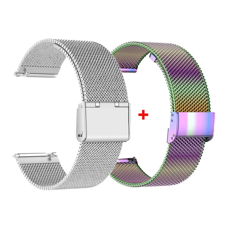 Elegant Milanese Metal Bracelet Strap - 2-Pack (18mm, 20mm, 22mm)