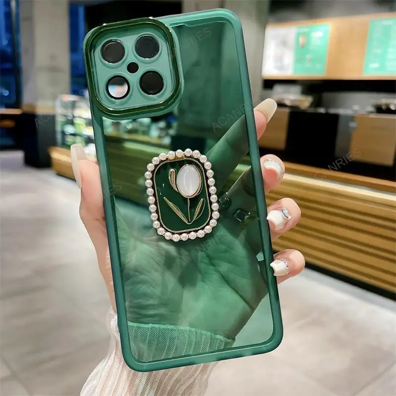 Pour Huawei Honor X8 X8a 4G 5G X7 X7a X7b X6 X6a X6s X5 Plus X9a X9b 90 Lite 50 support tulipe coque en silicone transparent X 8_voghion.com