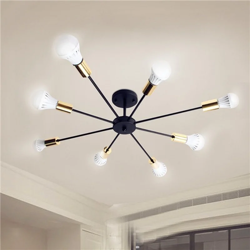 Vintage Industrial Edison 6/8 /10 Light Fixtures Black White Not Included Bulb Modern Living Room Decoration Ceiling Lights | Освещение