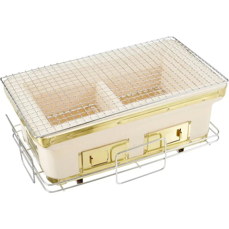 

BUNDOK BD-383 продолговатый Shichirawa большой, уголь, диатомит, бежевый, подставка входит в комплект (для 3-4 человек)