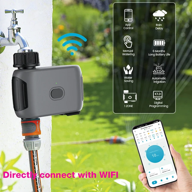1-way Smart Wifi Water Timer Automatic Irrigation Watering Device Programmeable Timed Water Valve Flower Plants Sprinkler Timer 2