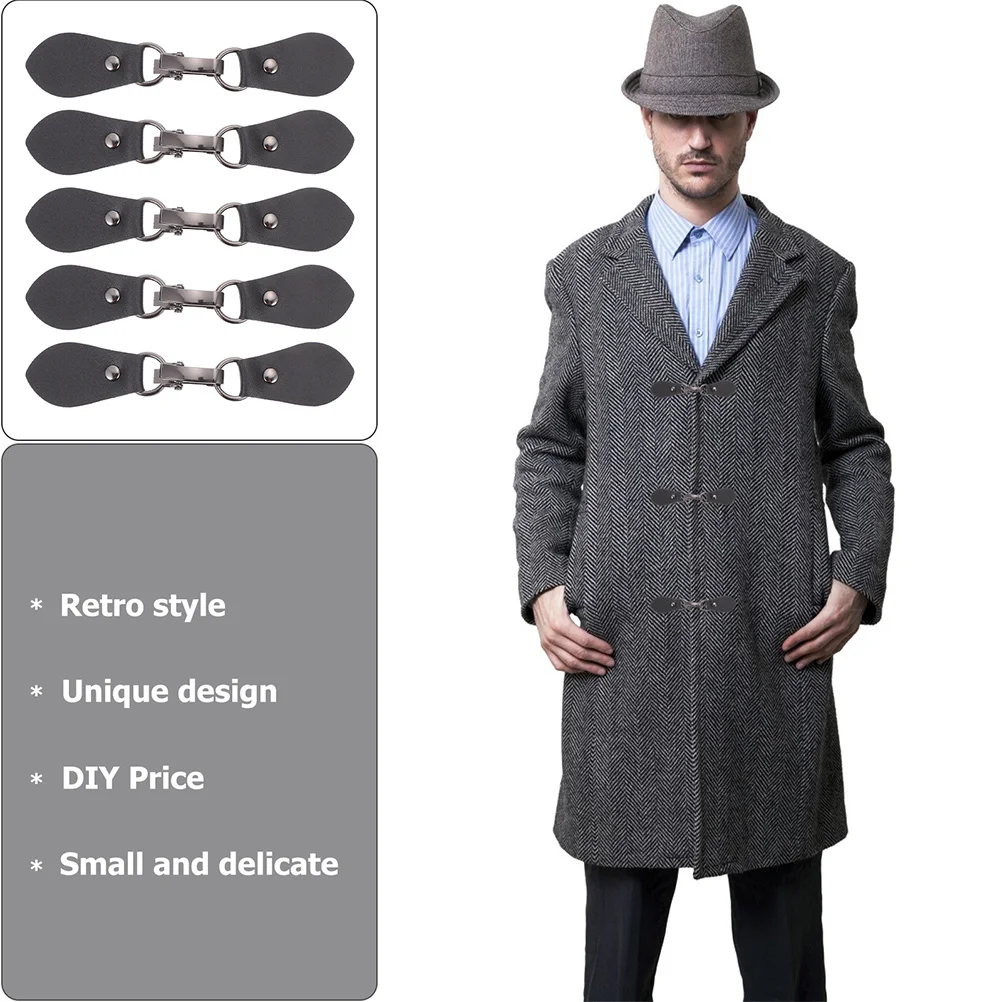 6개입 클로저 클립 메탈 훅 버클 숄 케이프 가디건 랩 코트 윈드브레이커 토글 클라스프 핀 패스너 홀더