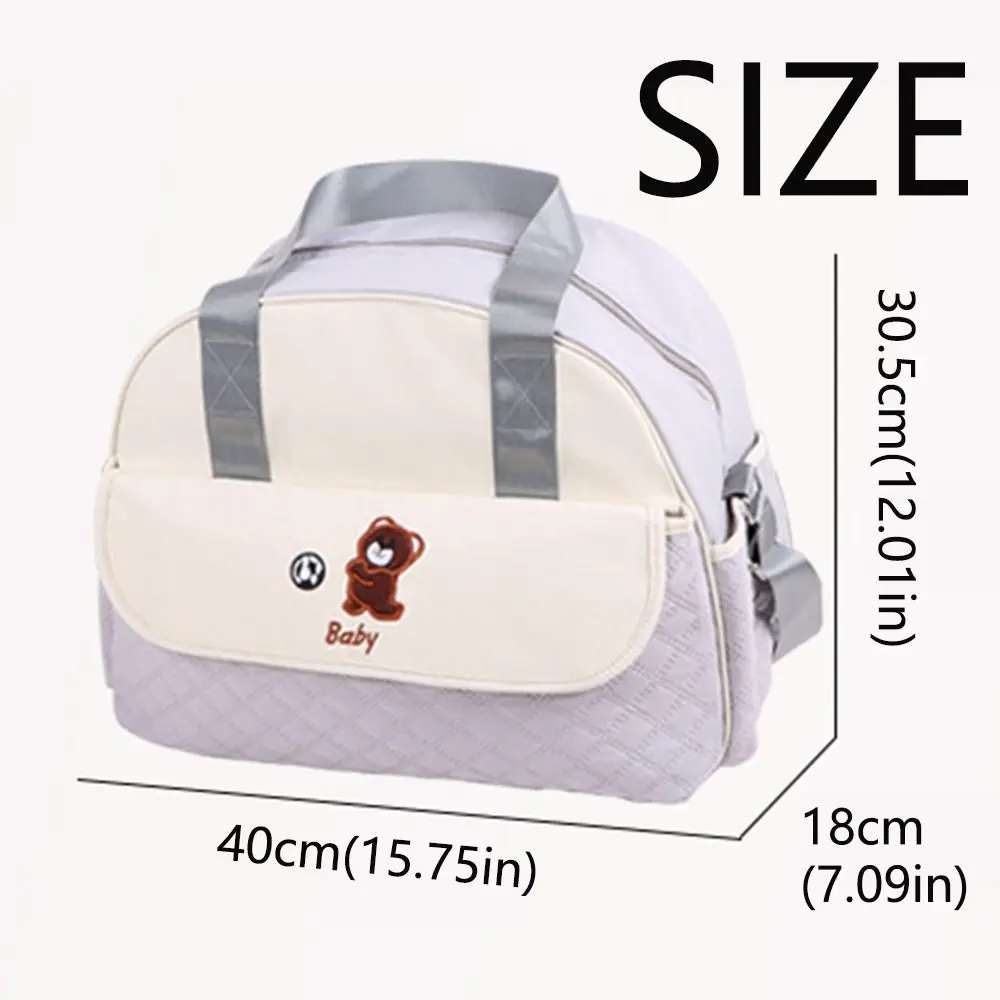 Creative Cartoon Mommy Bag Bear Pattern Large Capacity Mommy Crossbody Bag Practical Wear-resistant Portable Diaper Bag
