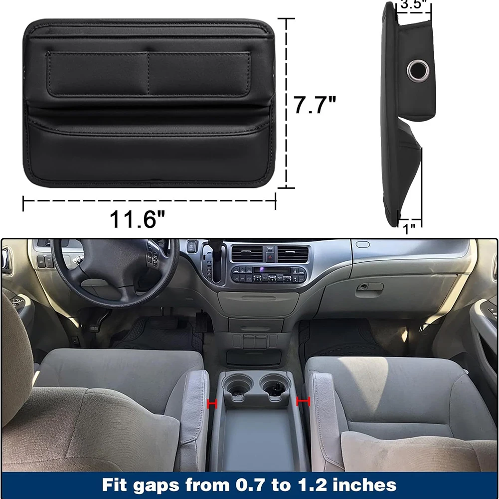 

Organizer Storage Bag Driving Box Crevice Durability Filler Functionality Large Capacity PU Leather Safety Universal