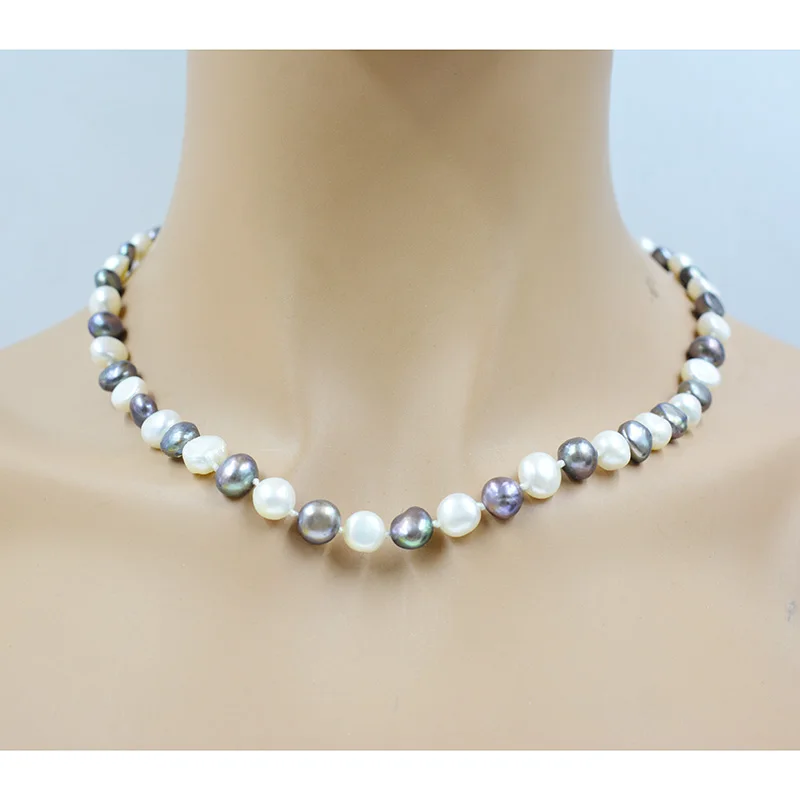 8MM classic natural freshwater pearl necklace. 100% natural