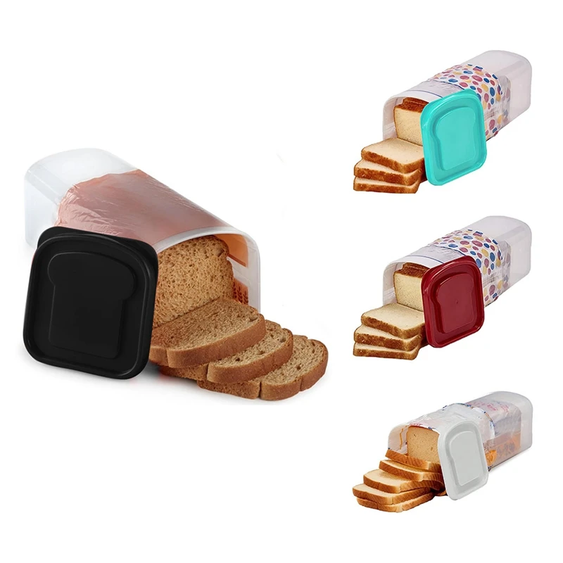 Transparent Bread Box Plastic Fresh-Keeping Toast Storage Holder With Lid Bread Crisper Storage Container, Easy To Use A
