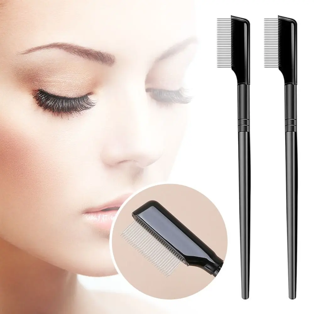 Makeup Brushes Eyelashes Brush Eyelashes Brush Comb Disposable Eyelash Brushes Brow Comb Eyelash Brush with Cover Eyelashes Separator Metal Brush Eye Makeup