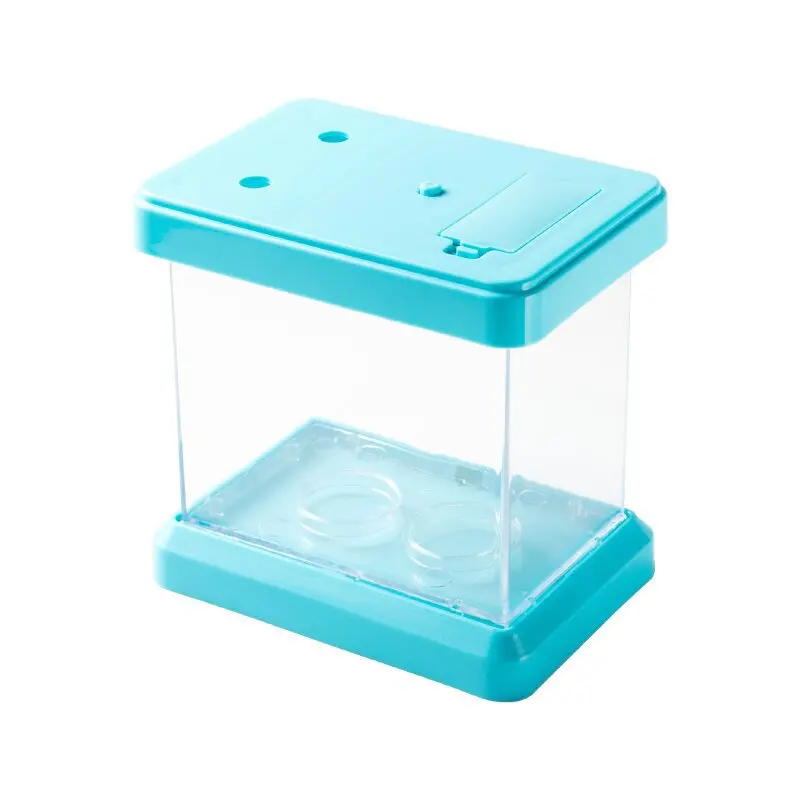 Creative Colorful Color Changing Light Bucket Plastic Fish Tank Removable Desktop Viewing Landscaping Box Mini DIY Aquarium