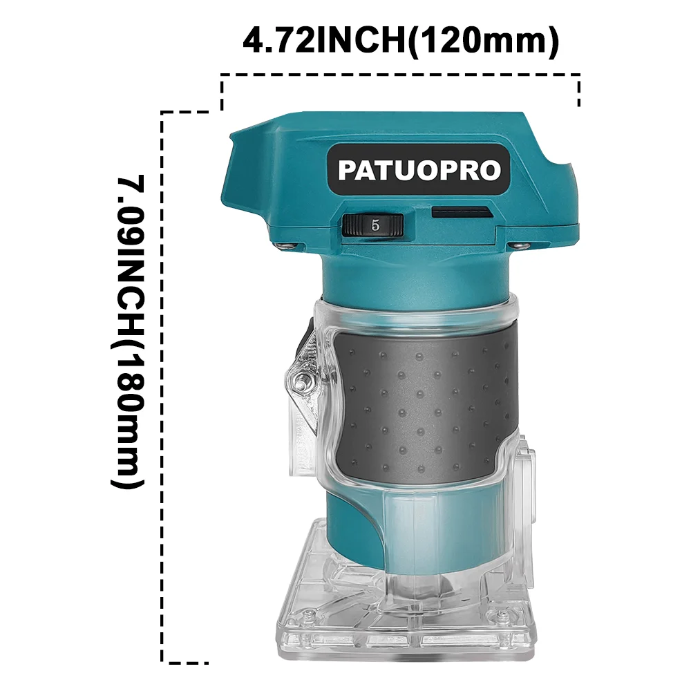 5-Speed Brushless Electric Trimmer Cordless Router Slotting Circling Carving Trimming Power Tool For Makita 18V Battery