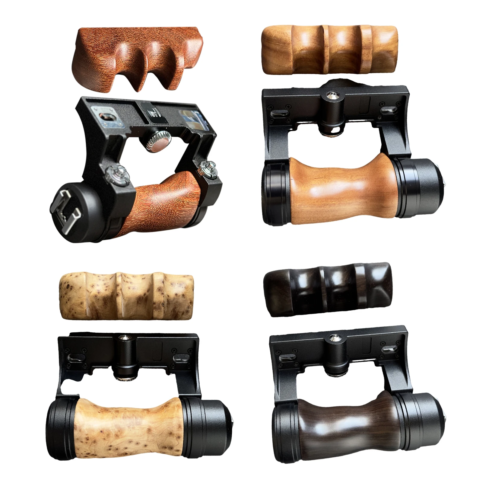 木製カメラハンドグリップ、ペ税67、6x7、6x7、左右ハンドルホルダー 