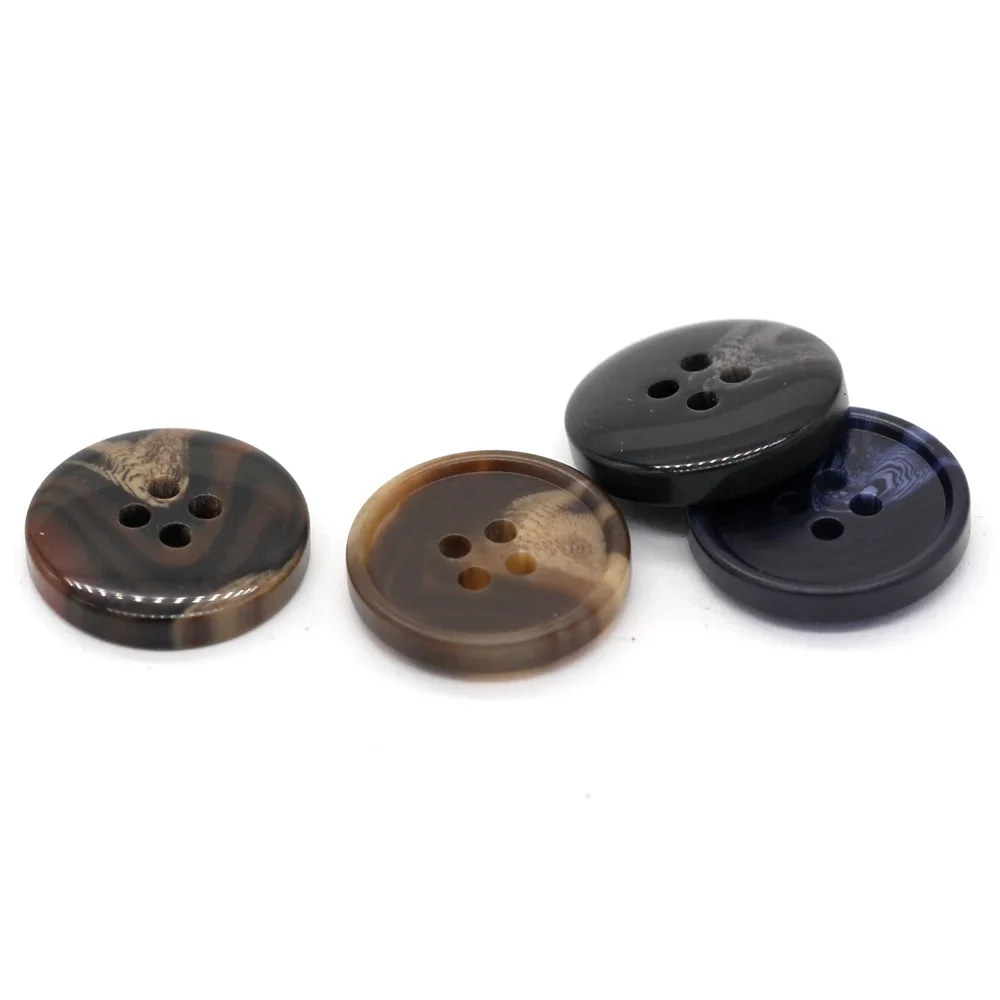 EQUBO 4 Holes 15/18/20/23/25mm Classical Men Suit Horn Resin Buttons for Clothing Fashion Coat Blazer Windbreaker Sewing Supply 3