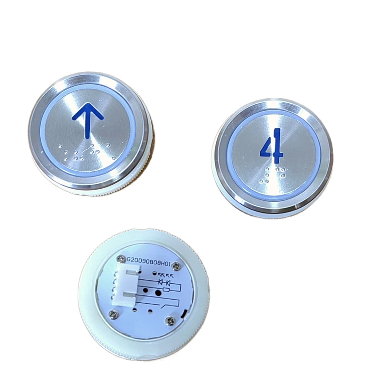 AN306 DC24V Elevator Button With Braille 10PCS G20090808H01 Bule Light Lift Accessory A3N52401 A4J52400 A4N52401 190624