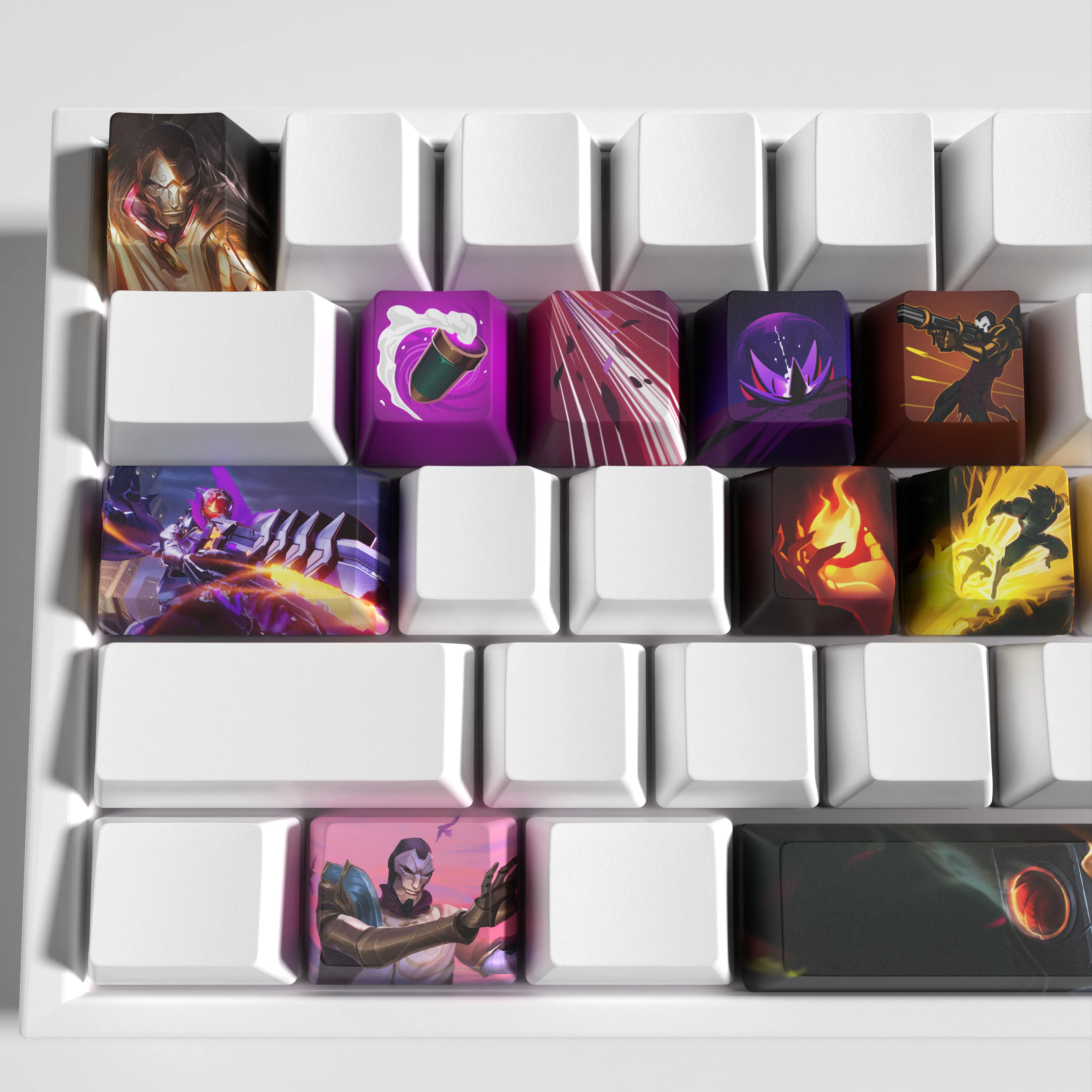 Jhin Keycaps Liga das Lendas Keycaps Jogo Keycaps Oem Perfil 10 Teclas Pbt Tintura Sub Keycaps - Imagem 2