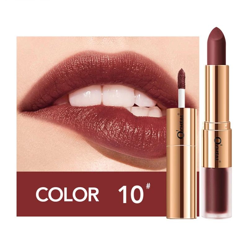 

Double-Headed Velvet White Lipstick Moisturizing Not Easy to Fade Matte Lipstick Long-Lasting Coloring Lipstick Lip Gloss