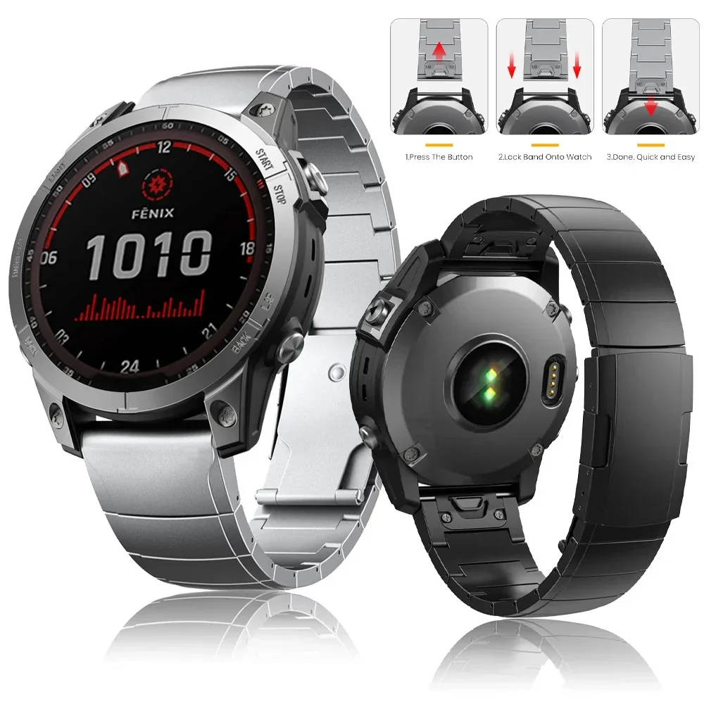 Фото Remesh из нержавеющей стали для Garmin Fenix 3/5/5X/5S, быстрая установка, сменный ремешок для умных часов 20 мм, 22 мм, 26 мм №1