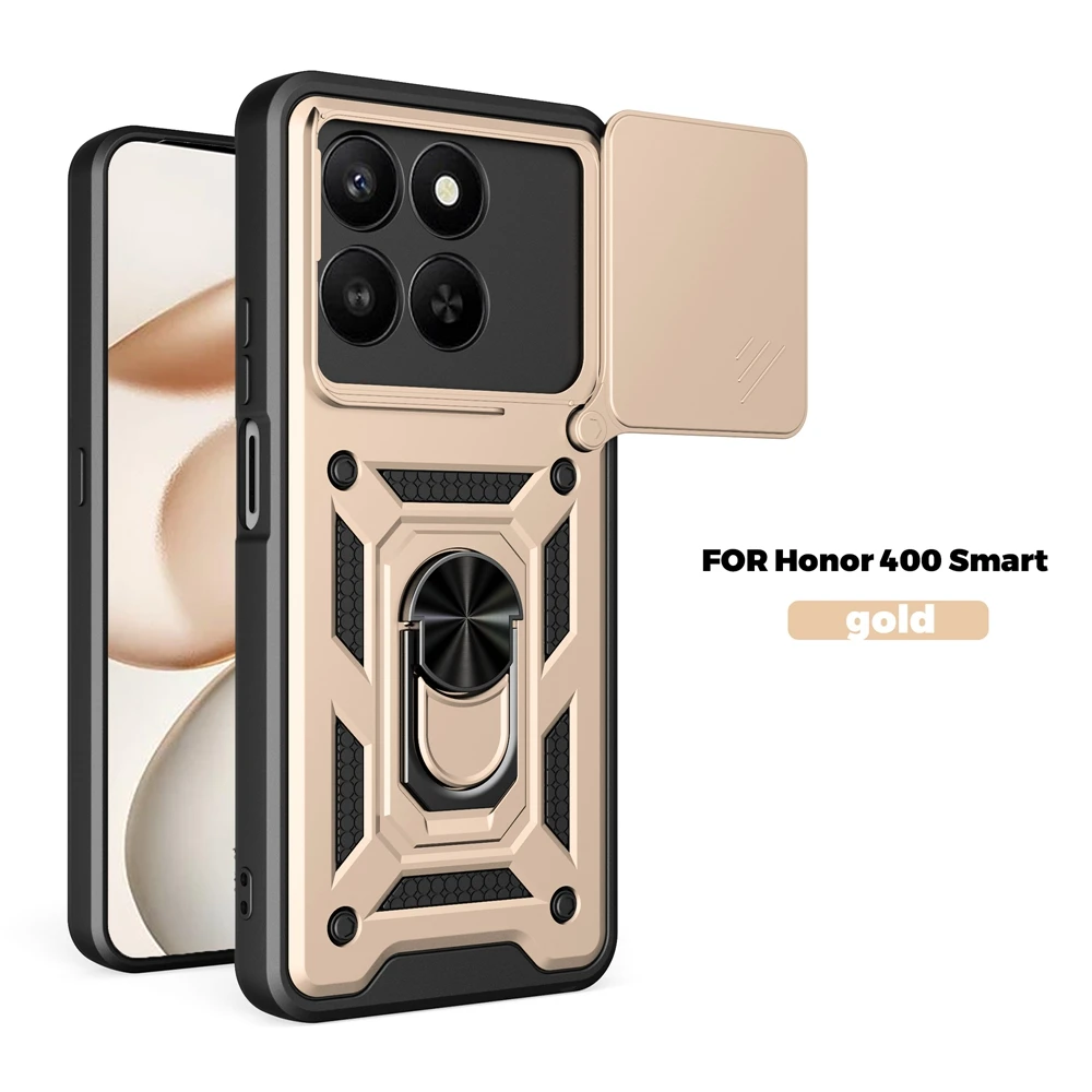 Shockproof Armor Phone Case with Car Magnetic Holder and Lens Cover