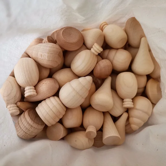 10pcs/set Wooden Kids Loose Parts Open Ended Play Children Wooden Constructor Waldorf Early Educational Toys Montessori Toy 3