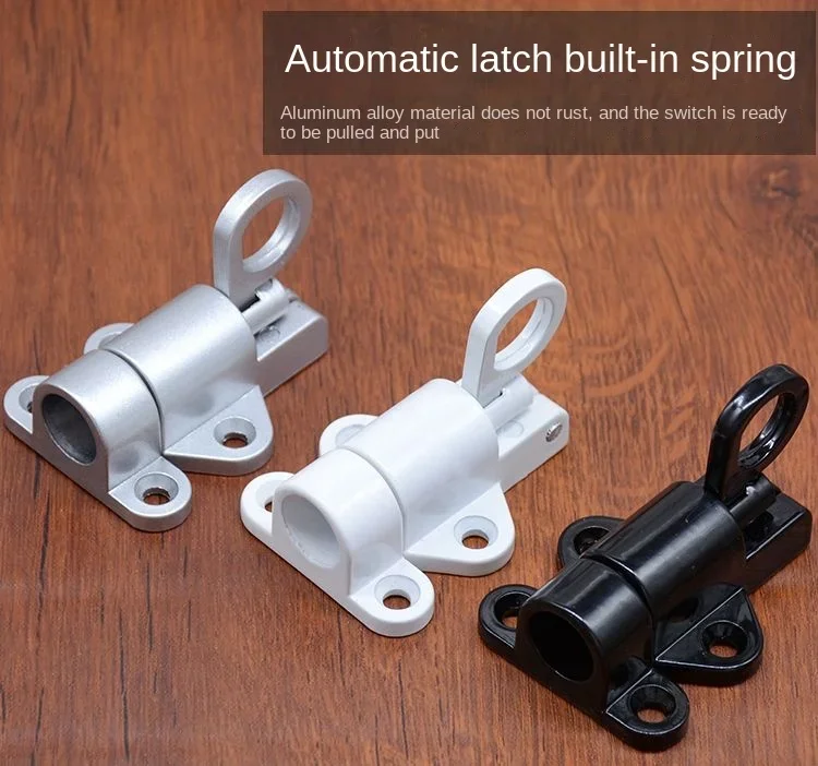 Description Picture 3 of itemWindow Gate Security Pull Ring Spring Bounce Door Bolt Aluminum Latch Lock White