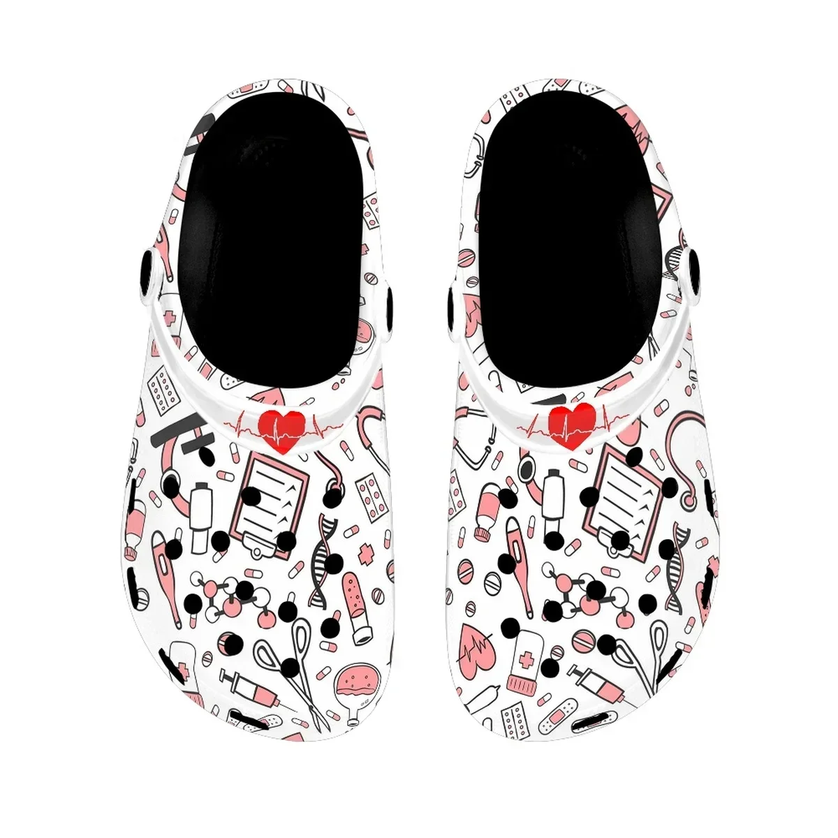 Nursing Medical Printed Non-Slip Slippers Breathable Outdoor Indoor Slides Soft Clogs For Women Work Sandalias De Mujer
