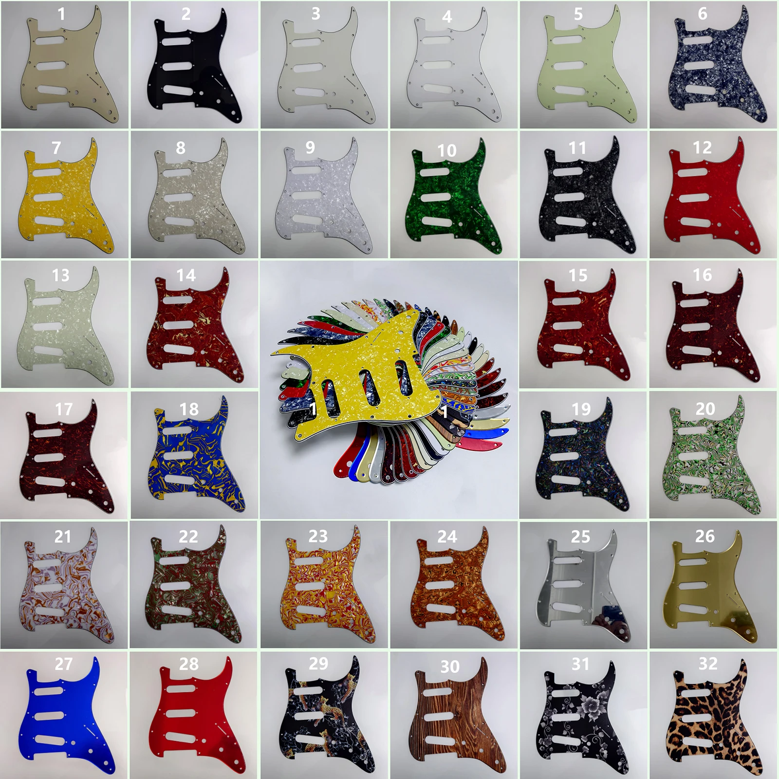 

Новая коллекция аксессуаров для гитары ST SSS Pickguard с 11 отверстиями