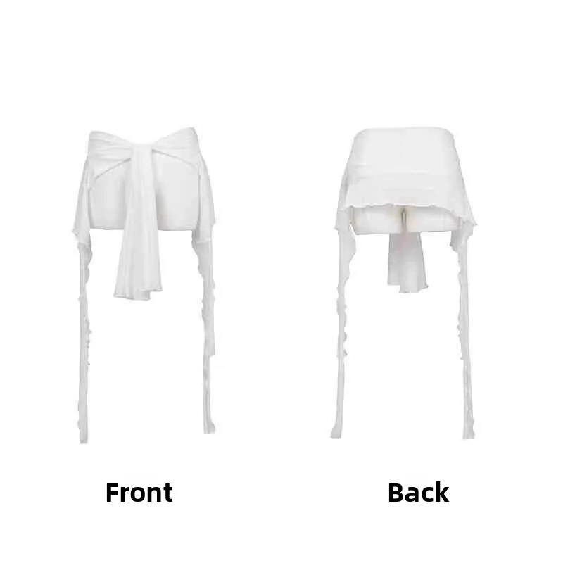 White tassel mesh waistband