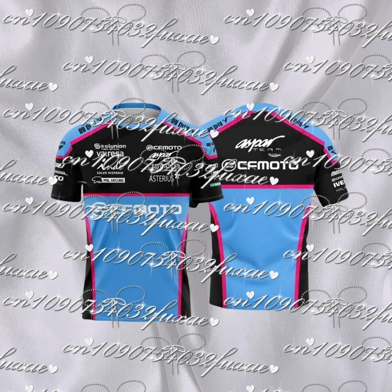 2025 신상 남성 캐주얼 스포츠 셔츠, 레이싱 경쟁 셔츠, Cfmoto Aspar 팀 80, 드라이버 데이비드 팬, 블루 컬러, 여름