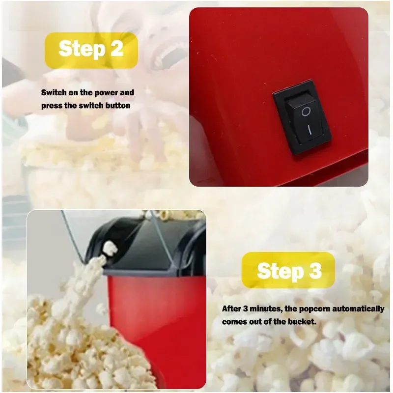 110V/220V Fully Automatic Popcorn Machine For Home Kitchen Popcorn Makers Mini Electric Household Appliance Machine