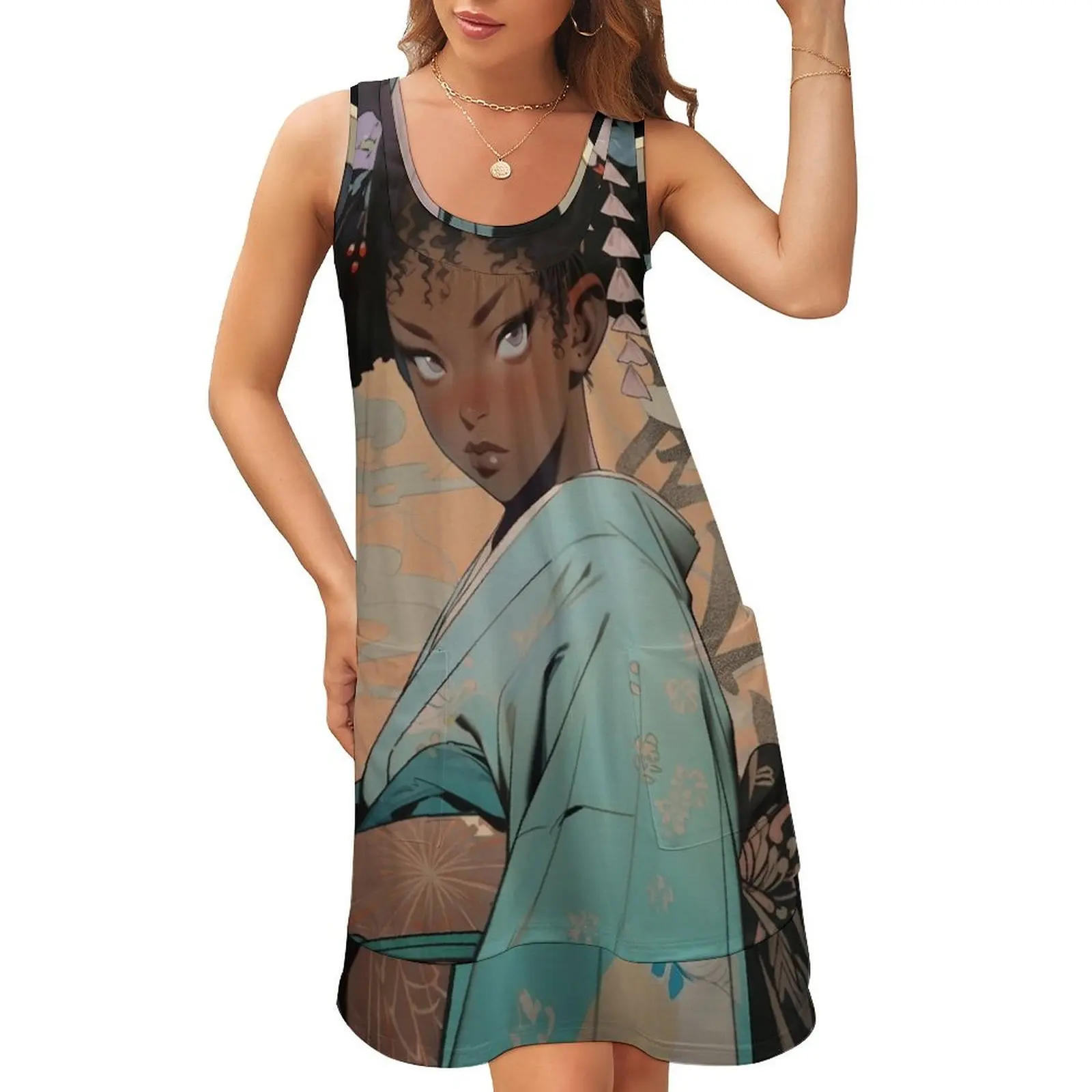 

Geisha of Color 3 Sleeveless U-Neck Fake Two Piece Dress sexy short dresses daring women's summer dress 2024