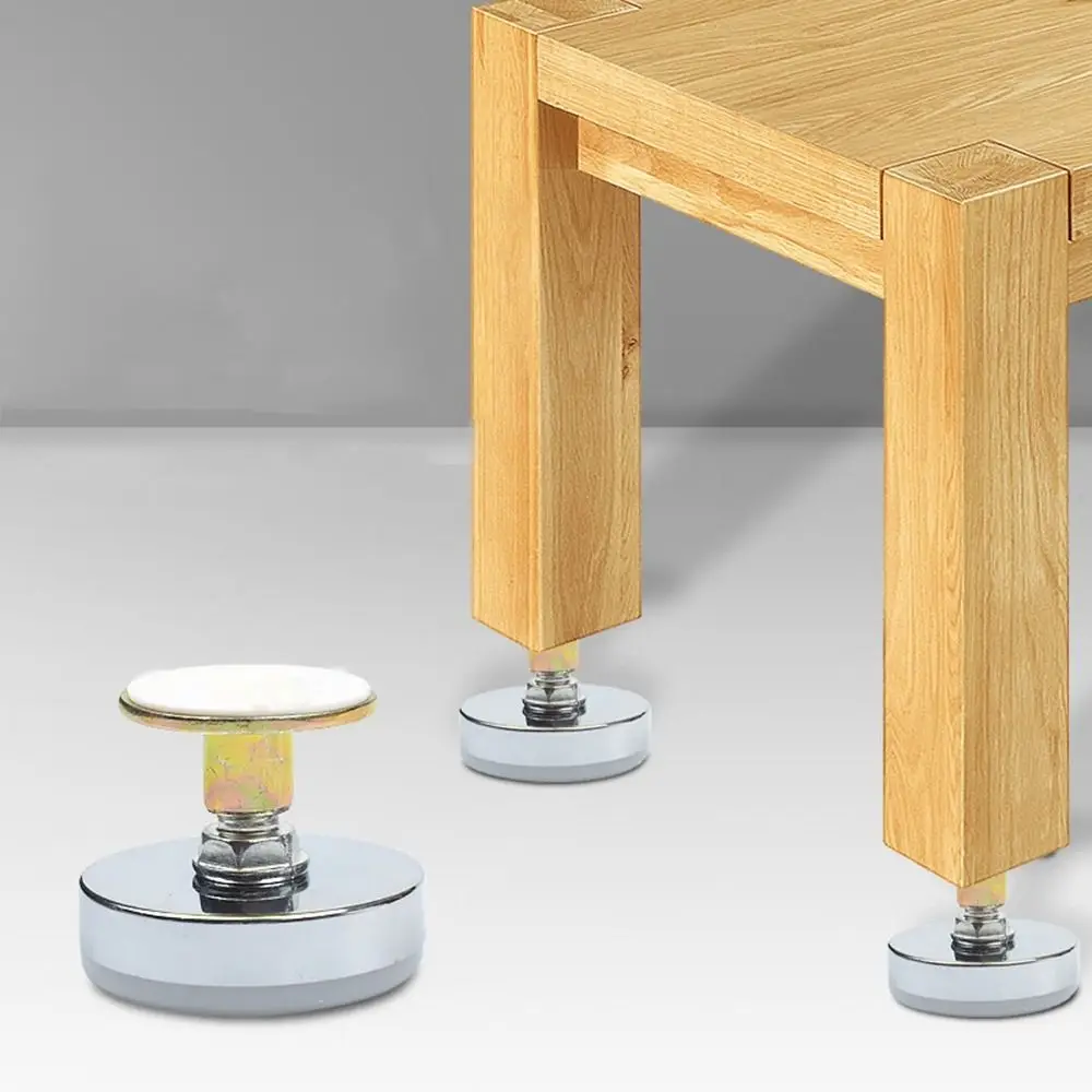 Adjustable Furniture Leg Levelers with Screw-in Base - Set of 4 Floor Protectors for Chairs, Sofas, Beds, Cabinets, and Tables