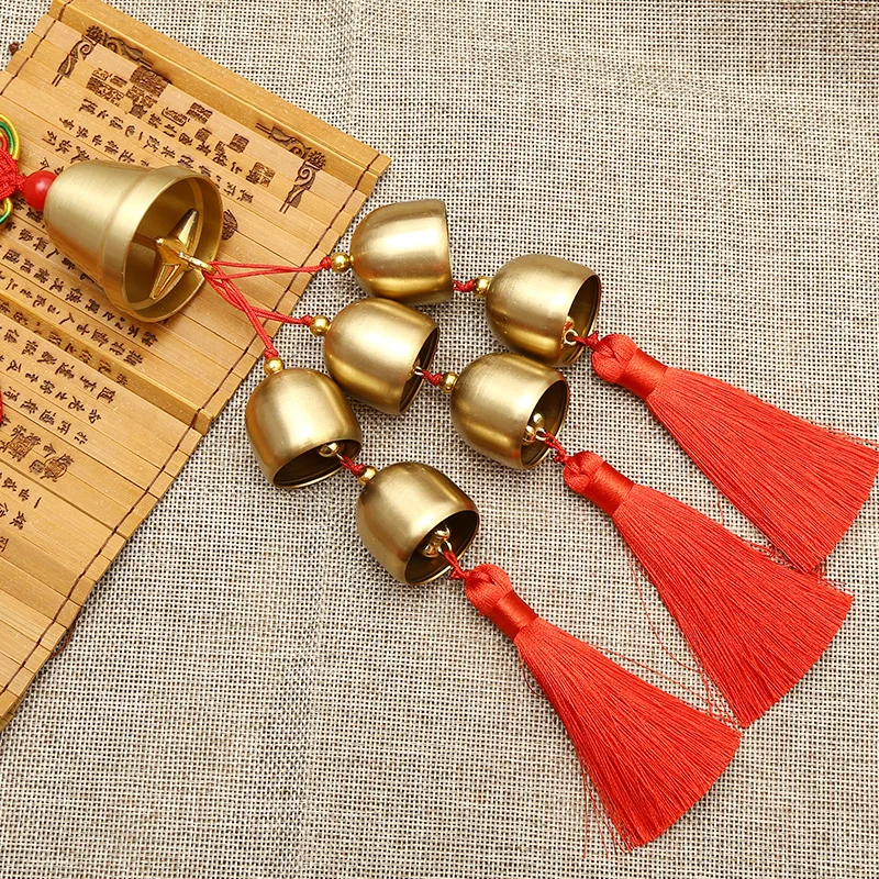 

FengShui поворот пять желтых и два черных подвеска Windchime