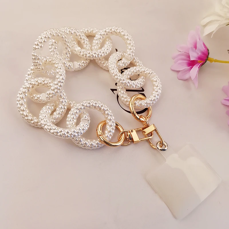 mobile phone shell universal patch anti-lost lanyard womens high-end portable chain ring handmade strap