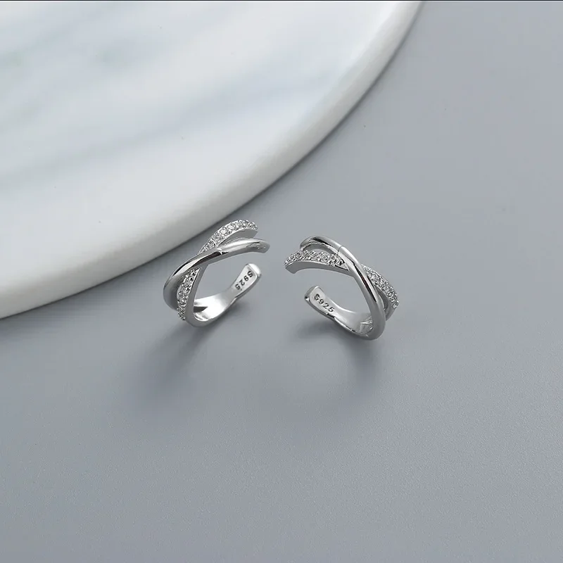 Ear clip earrings for women 1 pc non-piercing crystal