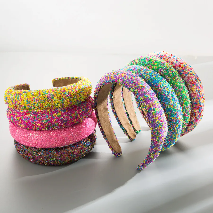 

European and American New Sponge Fashion Wide-Brimmed Color Headband Girl Wide-Brimmed Headwear for Face Wash Wholesale