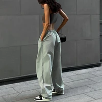 Y2k Cargo Women Drawstring Pants Low Waist Sweatpant Streetwear Vintage Baggy Wide Leg Trousers Oversized Parachute Jogger Pants - Image 4